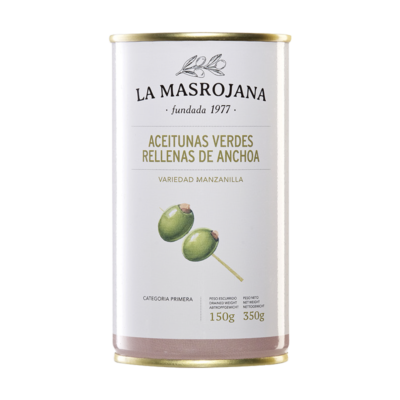 Alyvuogės žaliosios įdarytos ančiuviais 150 g.